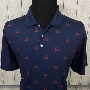 Bonobos Golf Men's XL Blue Standard Golf Cart AOP Short Sleeve Golf Polo Shirt